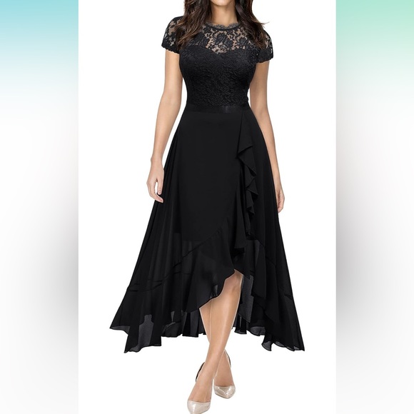 •NWT•Miusol Lace/Ruffle Black Dress - Picture 14 of 15